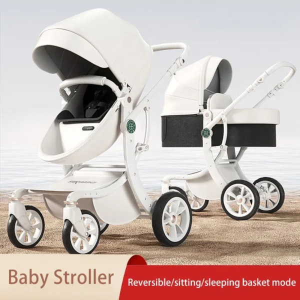 Baby Stroller Spine Protection Eggshell Stroller High-View Foldable 2-Way Shock-Absorbing Sit Or Lie Down Sleeping Basket Model