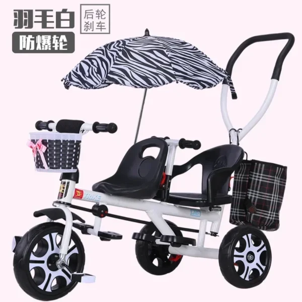 Children's Tricycle Twin Handcart Two Person Baby Bicycle Baby Lightweight Stroller Baby Stroller